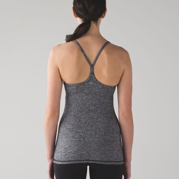 💥 Lululemon Power Y Tank *LuonHeathered Black - Picture 2 of 6